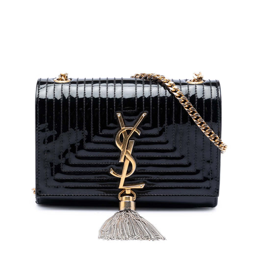 Small Quilted Patent Monogram Kate Tassel Crossbody - Image 1