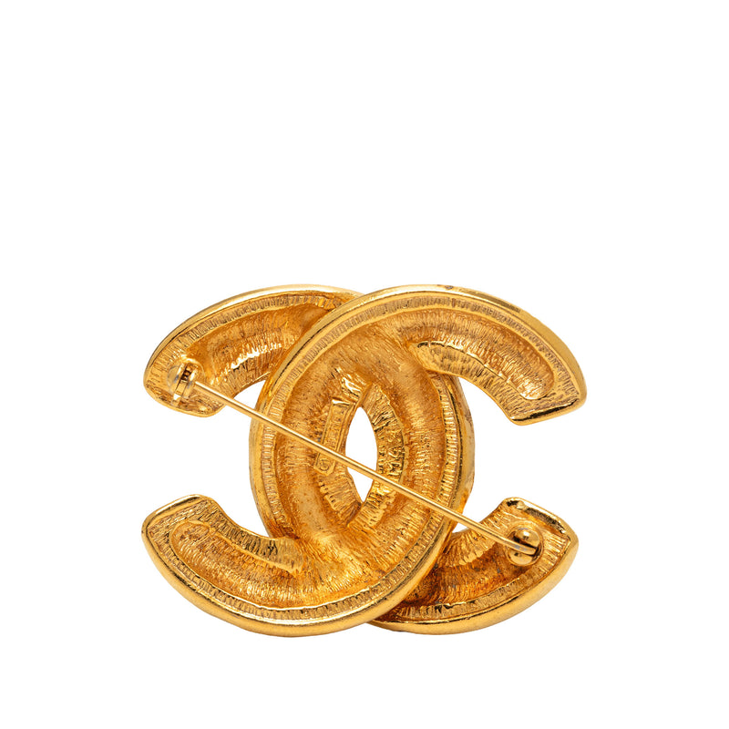 CC Gold Plated Quilted Brooch - Image 2