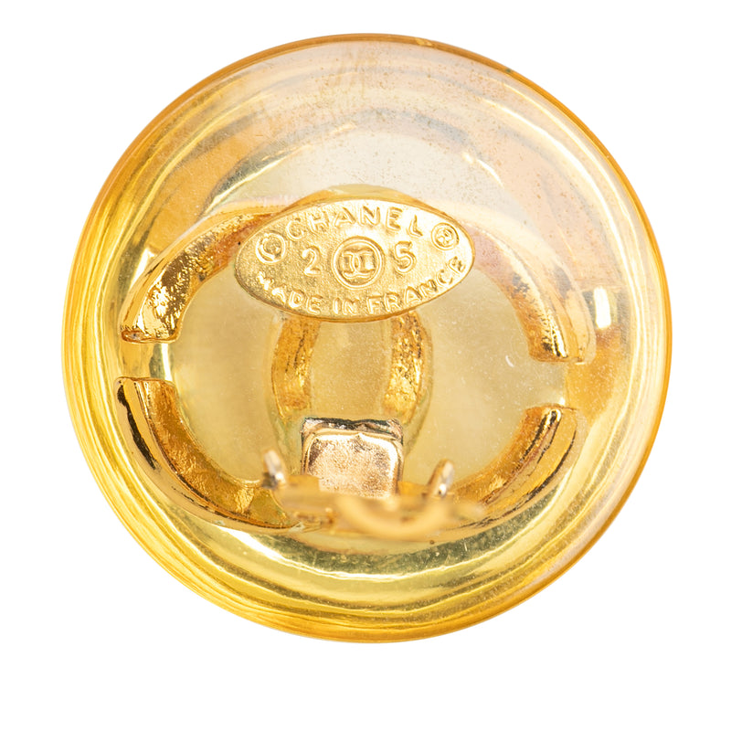 CC Resin and Gold Plated Clip On Earrings - Image 3
