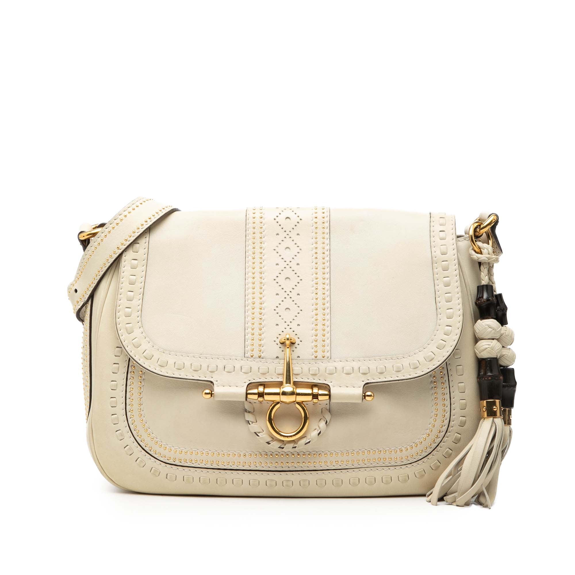 Medium Leather Snaffle Bit Shoulder Bag - Image 1