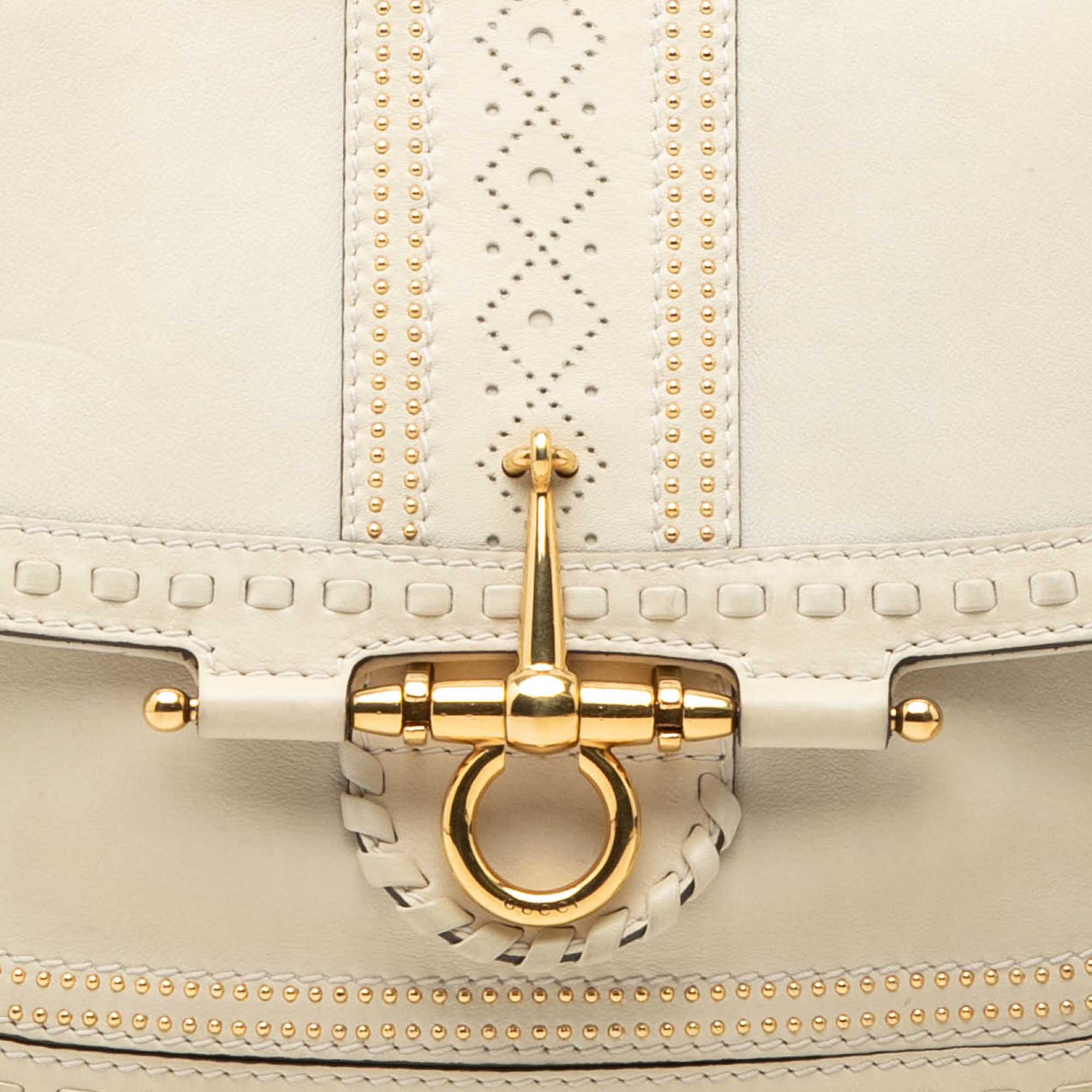Medium Leather Snaffle Bit Shoulder Bag - Image 7