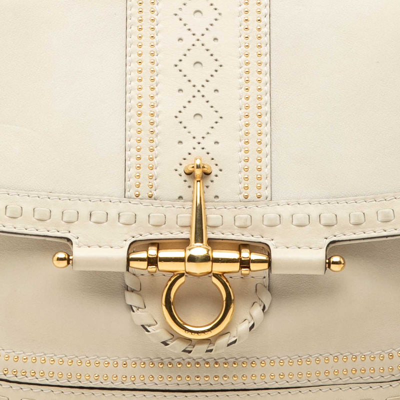 Medium Leather Snaffle Bit Shoulder Bag - Image 7