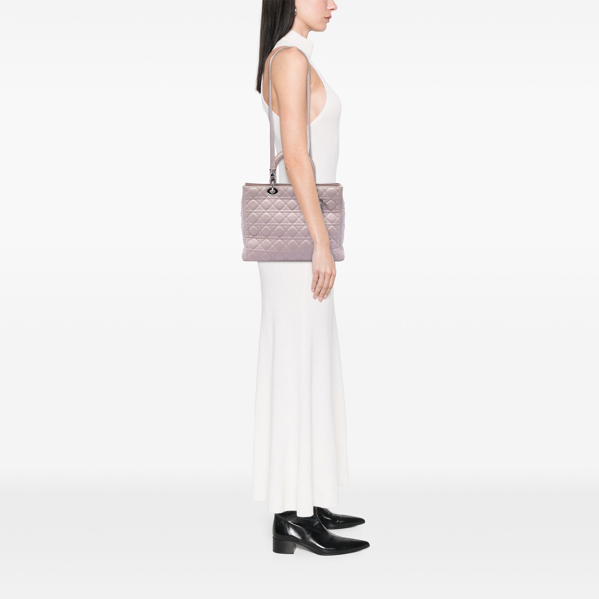 Large Lambskin Cannage Lady Dior - Image 5