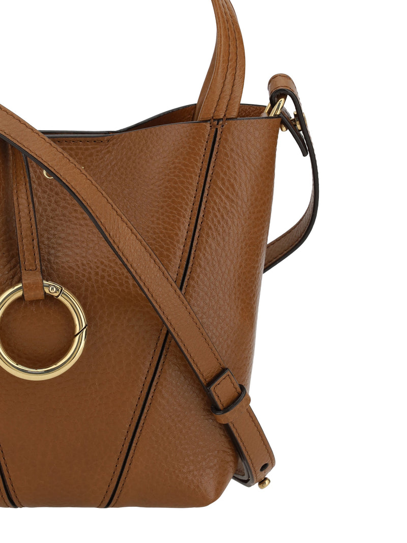 Chloé Spin Shoulder Bag — Brown Calf Leather