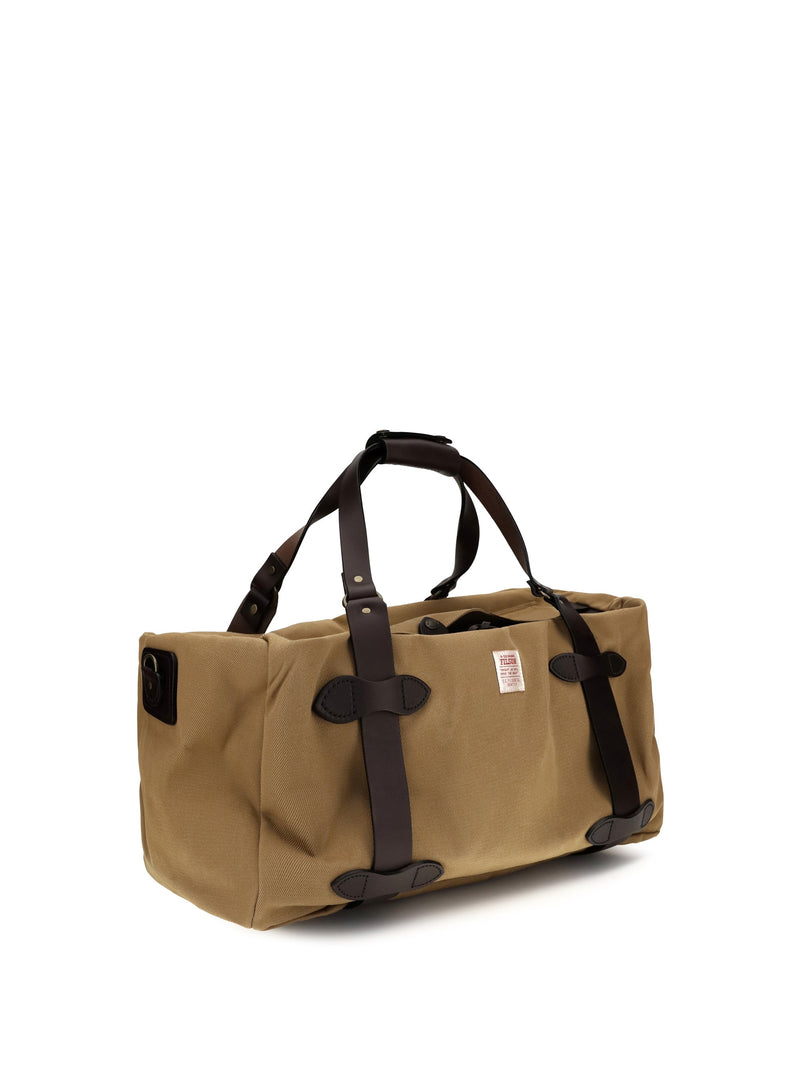 Filson Rugged Twill & Bridle Leather Shoulder Bag — Tan Cotton