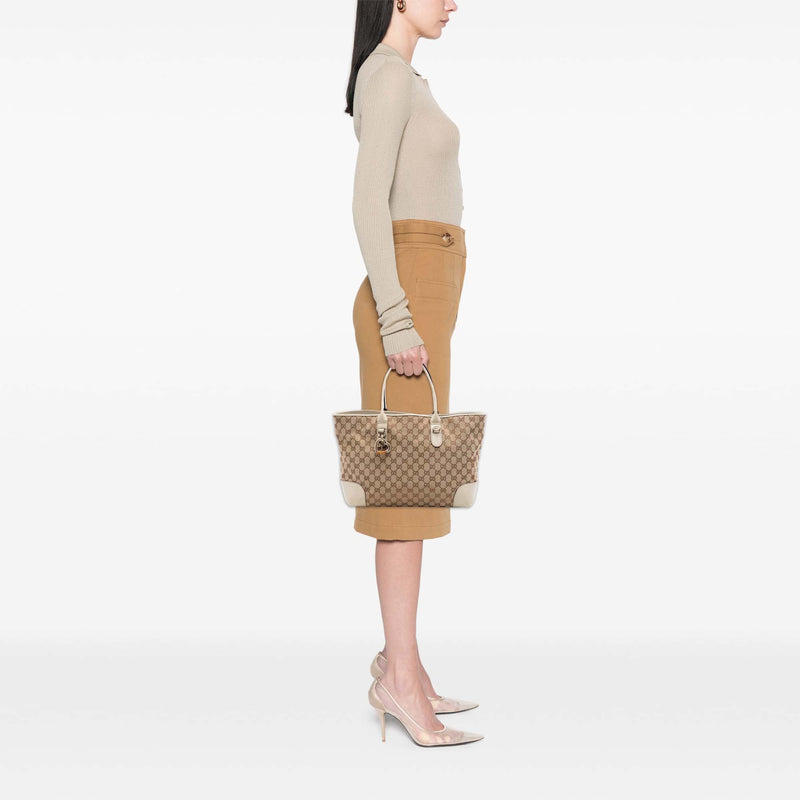 GG Canvas Heart Bit Tote - Image 7
