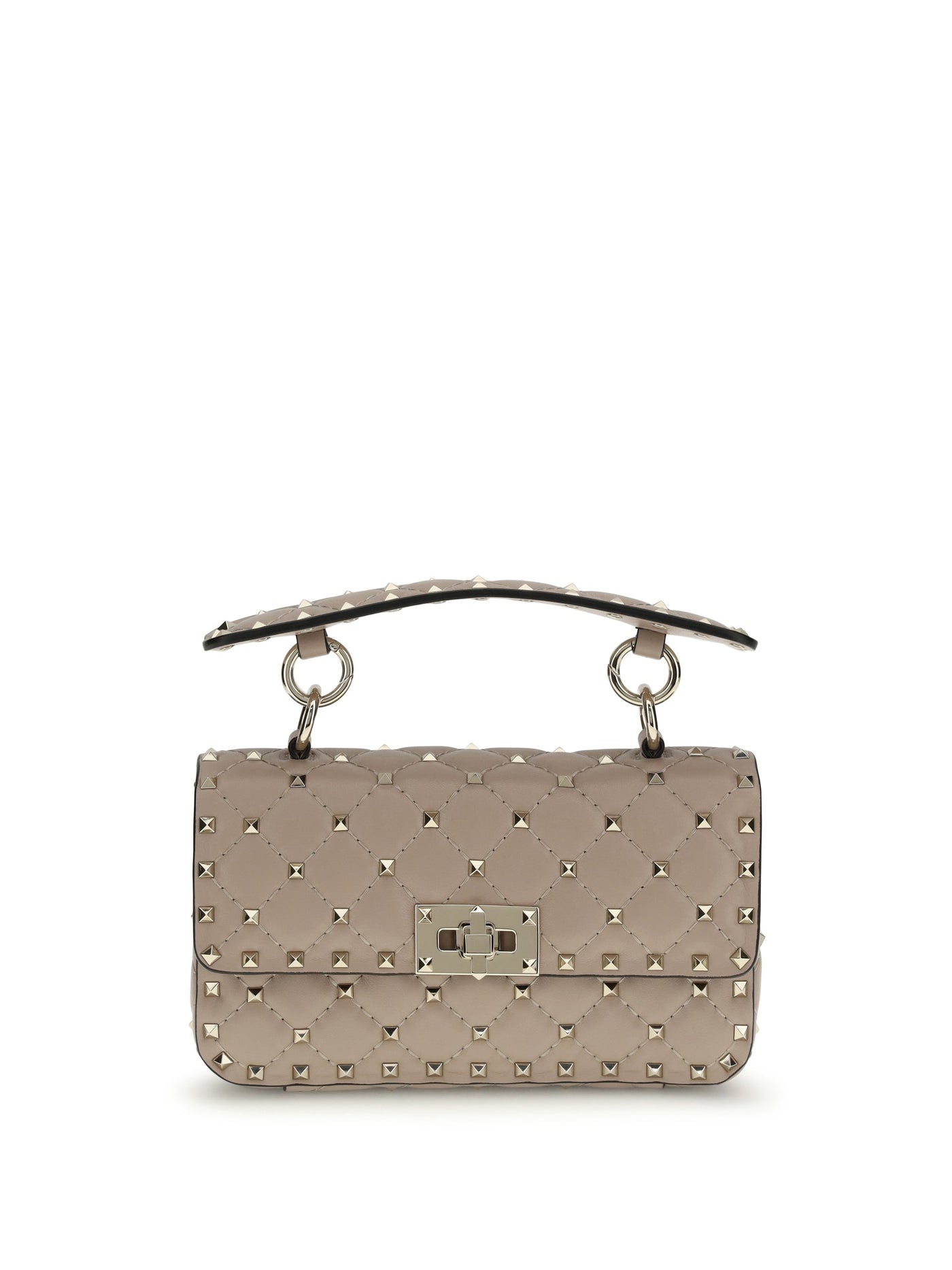 Valentino Garavani Shoulder Bag — Beige Calf Leather Bos Taurus
