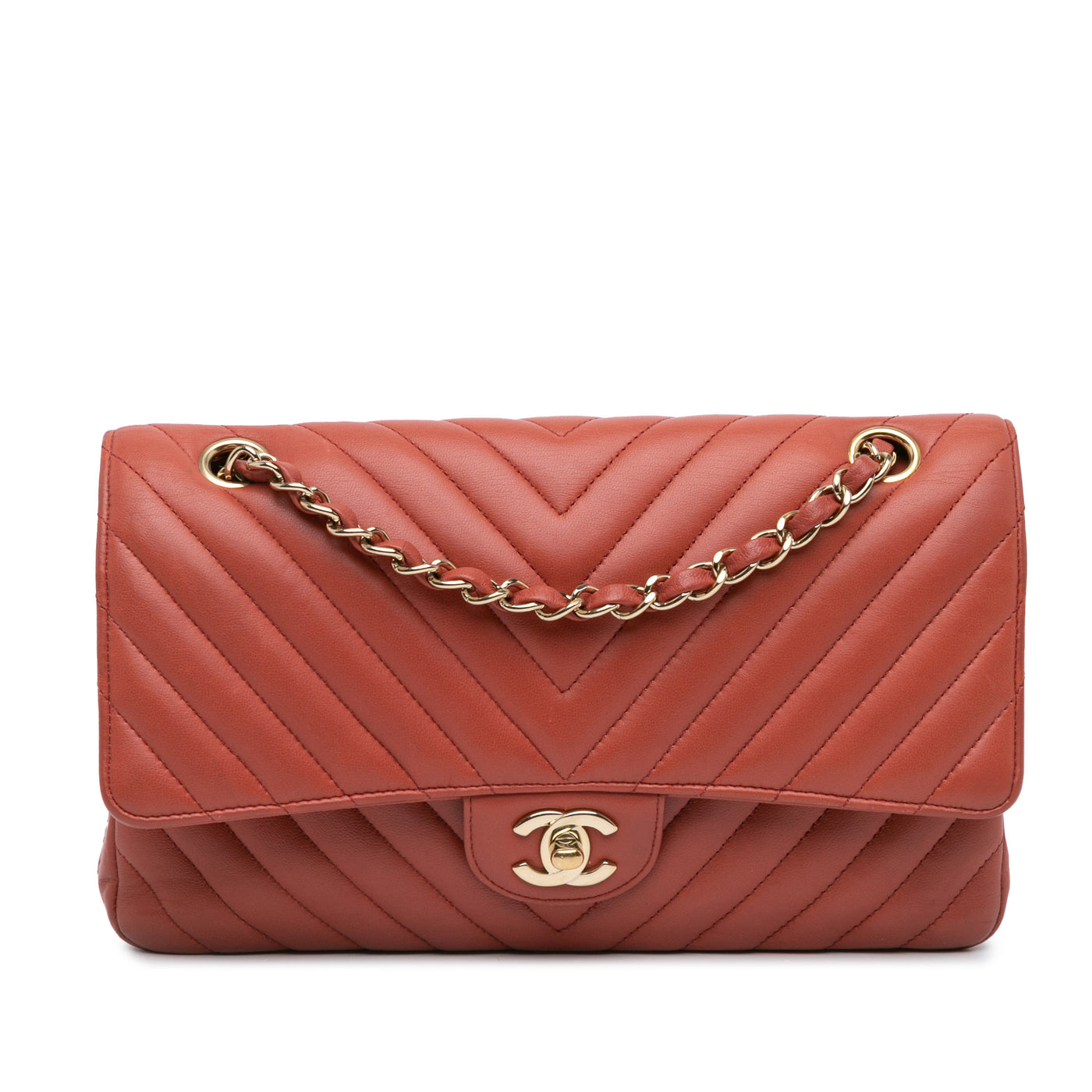 Medium Classic Chevron Lambskin Double Flap - Image 1
