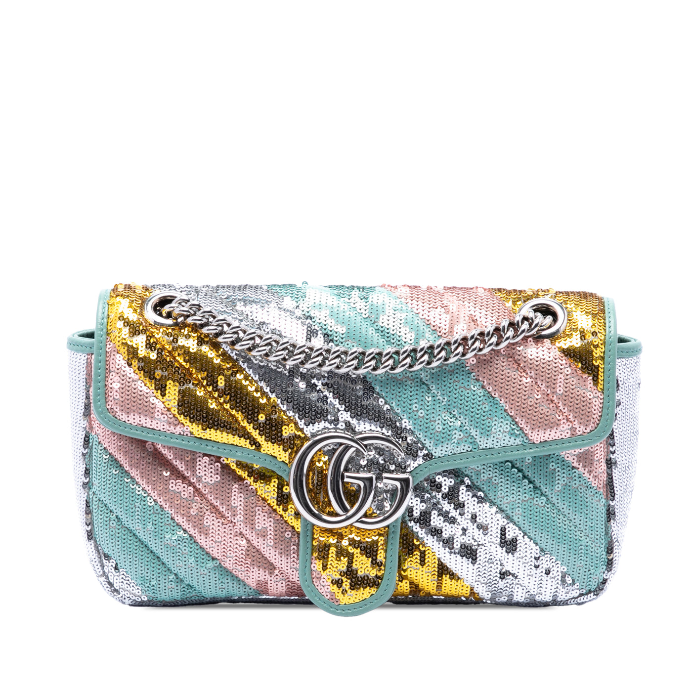 Medium GG Marmont Matelasse Diagonal Multicolore Sequin and Calfskin Shoulder Bag - Image 1