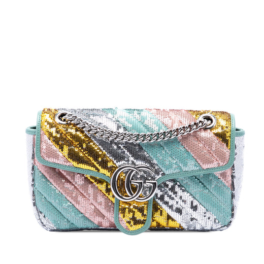 Medium GG Marmont Matelasse Diagonal Multicolore Sequin and Calfskin Shoulder Bag - Image 1