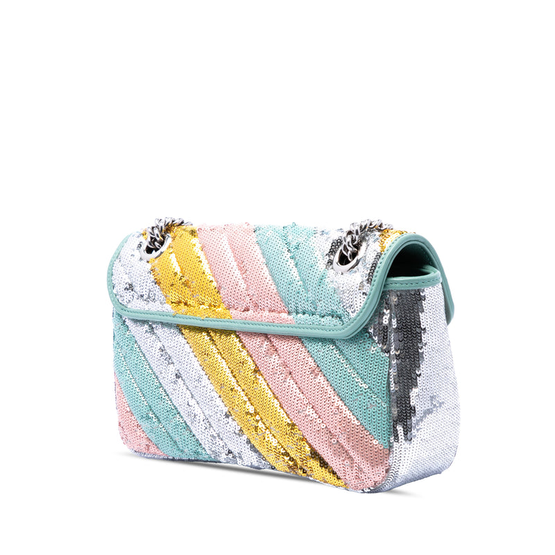 Medium GG Marmont Matelasse Diagonal Multicolore Sequin and Calfskin Shoulder Bag - Image 2