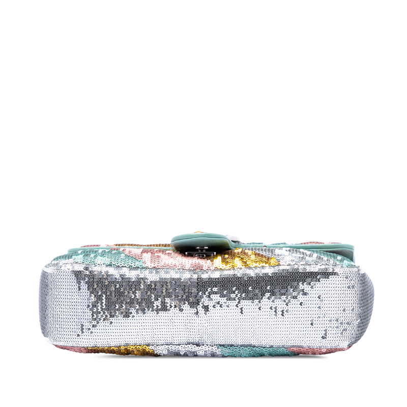 Medium GG Marmont Matelasse Diagonal Multicolore Sequin and Calfskin Shoulder Bag - Image 3
