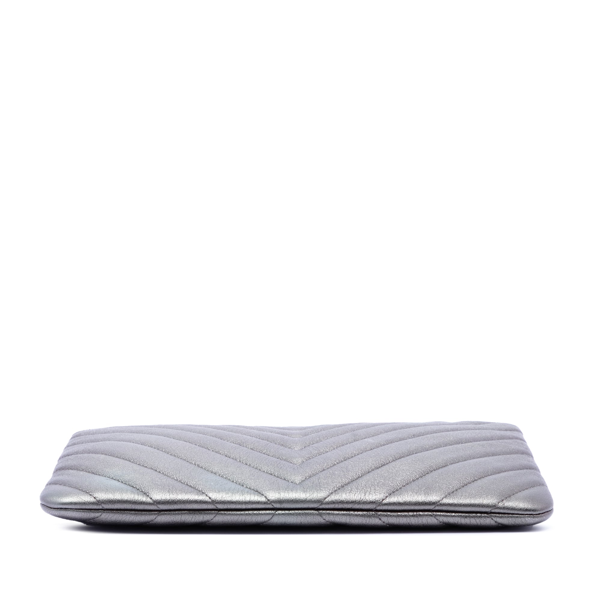 Medium Chevron Metallic Calfskin O Case Clutch - Image 3