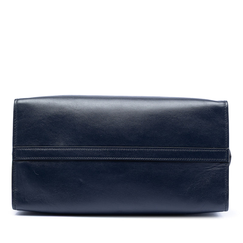 Medium Saffiano Trimmed City Calf Greca Esplanade Satchel - Image 3