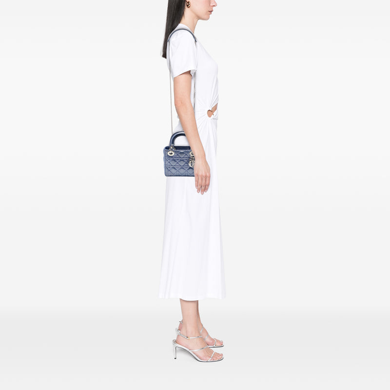 Mini Iridescent Lambskin Cannage Lady Dior - Image 6
