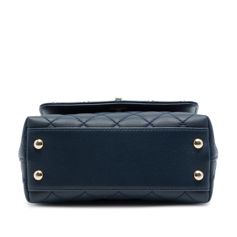 Extra Mini Quilted Lambskin Rainbow Coco Top Handle Bag - Image 3