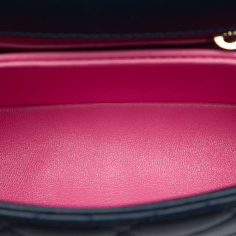 Extra Mini Quilted Lambskin Rainbow Coco Top Handle Bag - Image 4