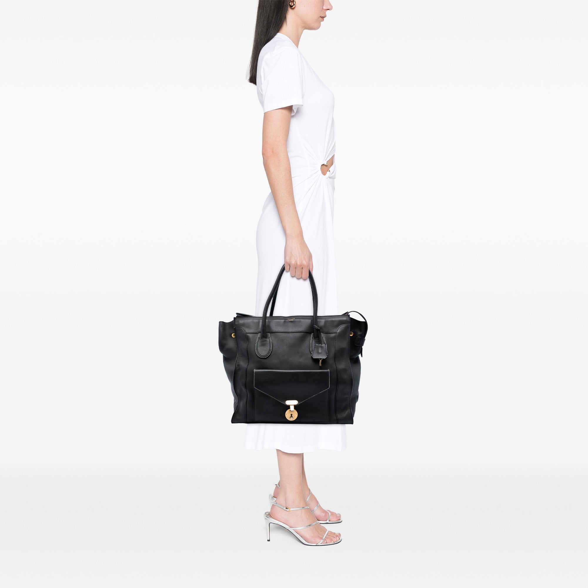 Leather Envelope Luggage Tote - Image 7