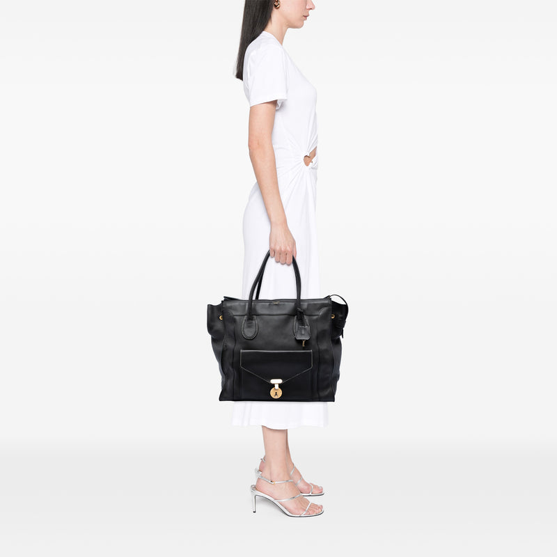 Leather Envelope Luggage Tote - Image 7