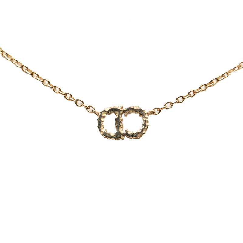 Gold Plated Strass CD Logo Pendant Necklace - Image 2