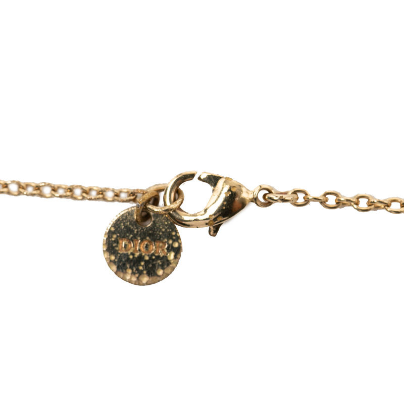 Gold Plated Strass CD Logo Pendant Necklace - Image 3