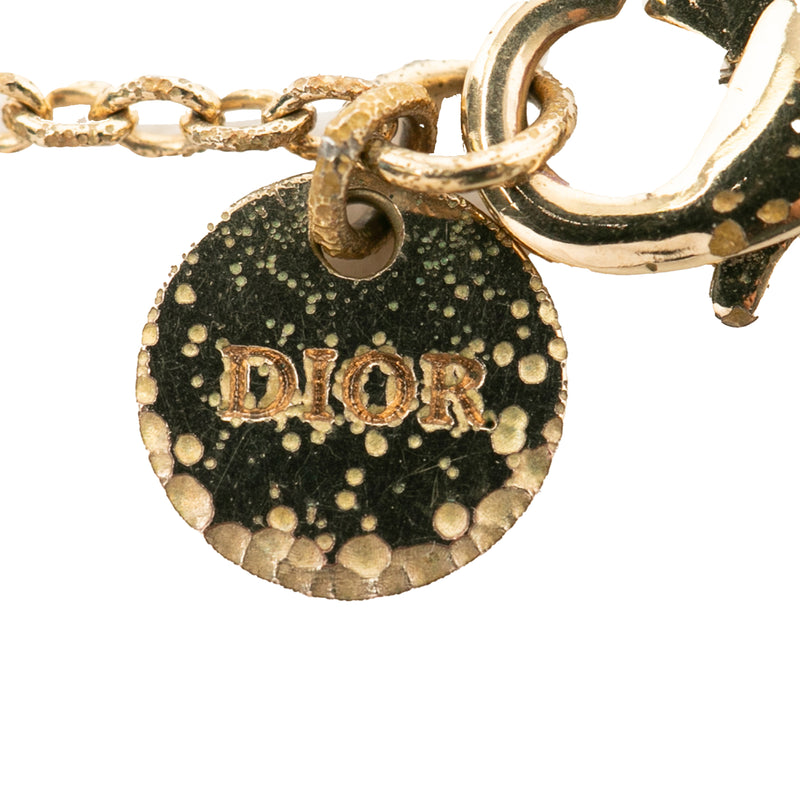 Gold Plated Strass CD Logo Pendant Necklace - Image 4