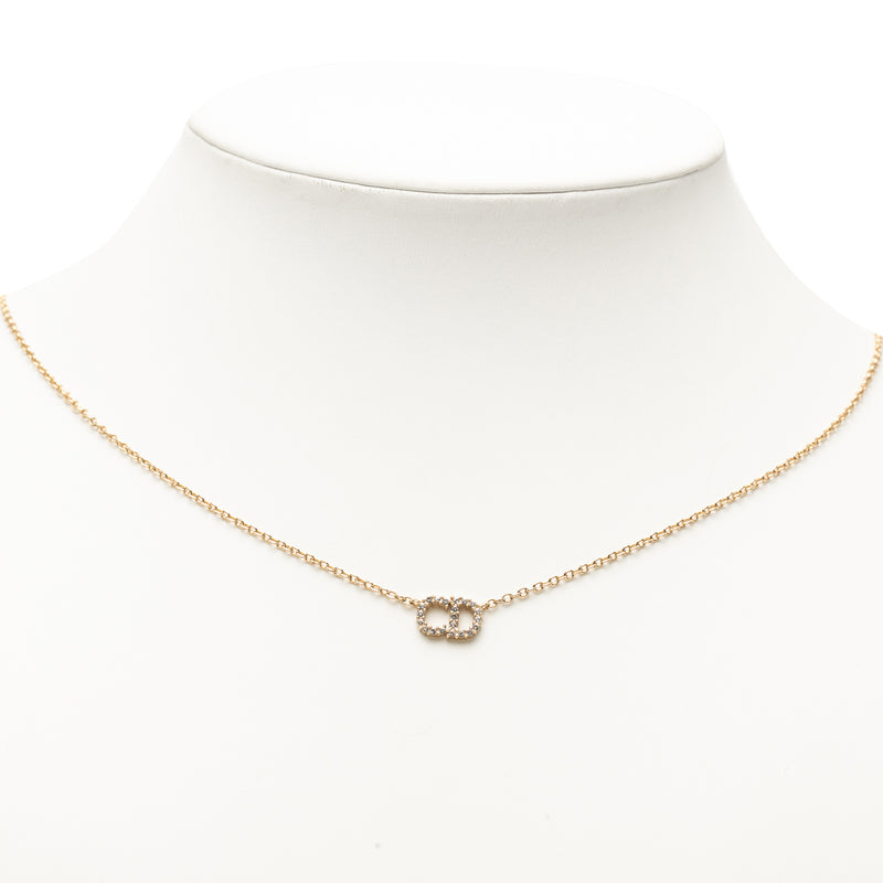Gold Plated Strass CD Logo Pendant Necklace - Image 5