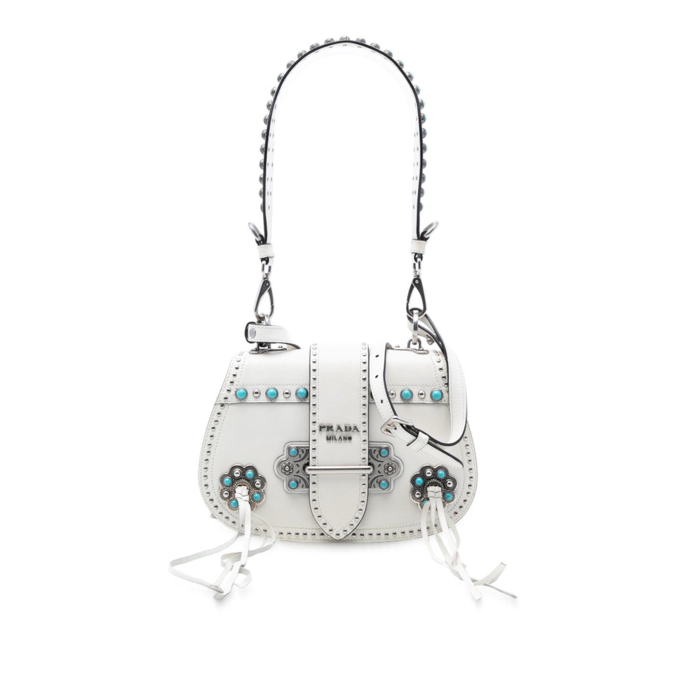 City Calf Studded Folk Corsiere Satchel - Image 1
