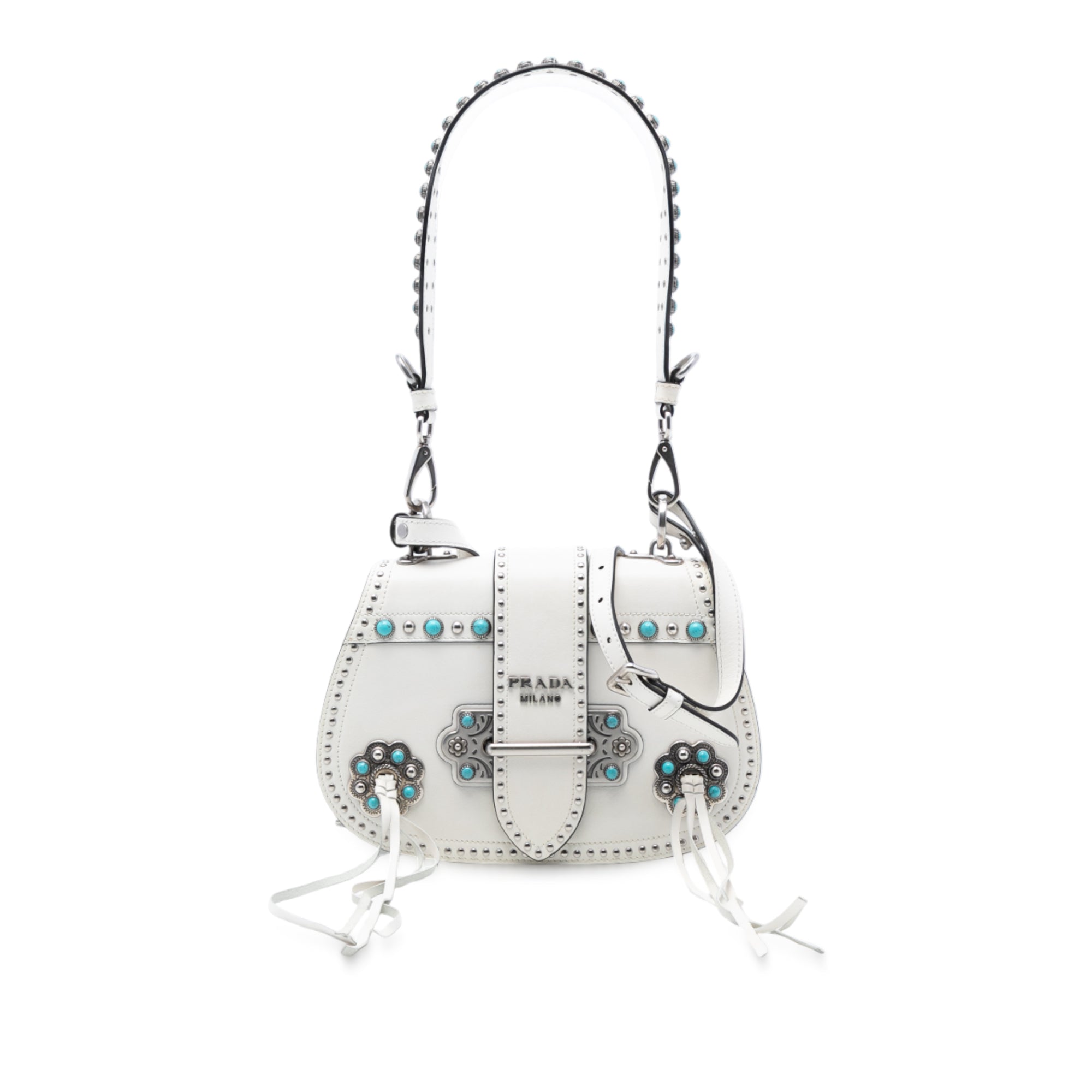 City Calf Studded Folk Corsiere Satchel - Image 1