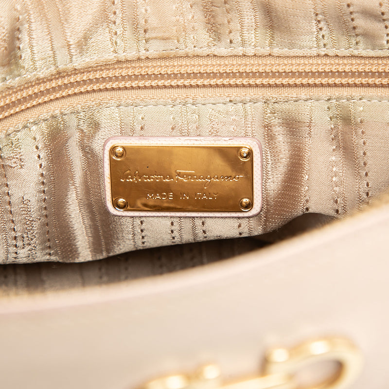 Medium Leather Gancini Beky Satchel - Image 5