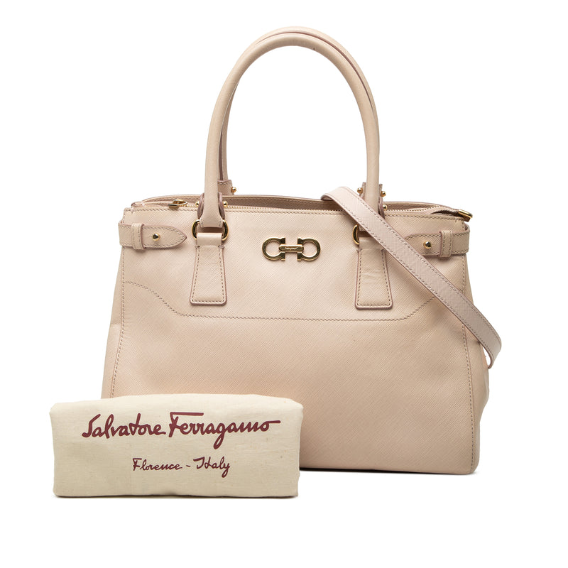 Medium Leather Gancini Beky Satchel - Image 8