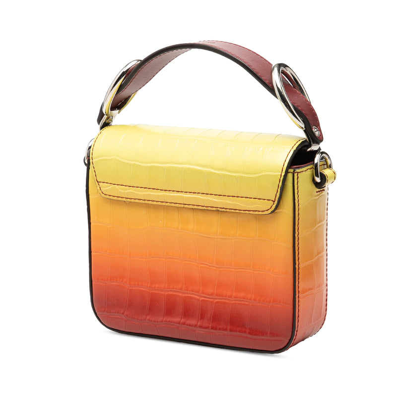 Mini Ombre Croc Embossed Leather C Satchel - Image 2