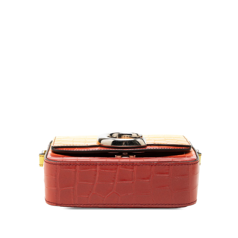 Mini Ombre Croc Embossed Leather C Satchel - Image 3