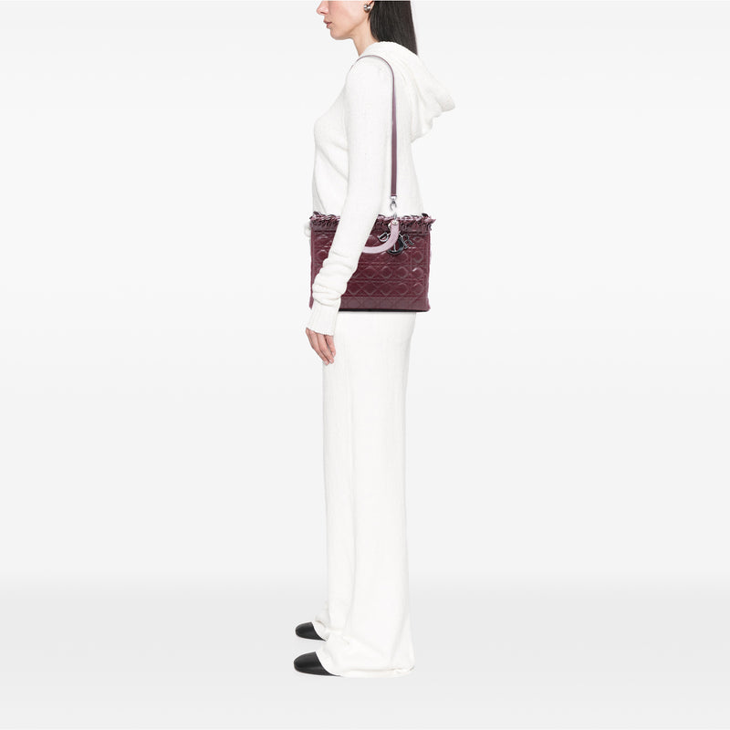 Large Lambskin Cannage Bow Lady Dior - Image 8