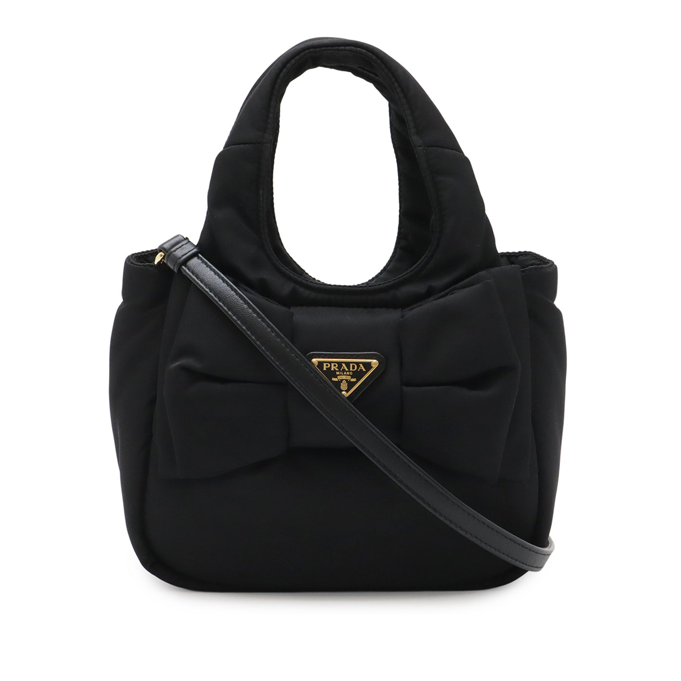 Mini Padded Re Nylon Bow Satchel - Image 1