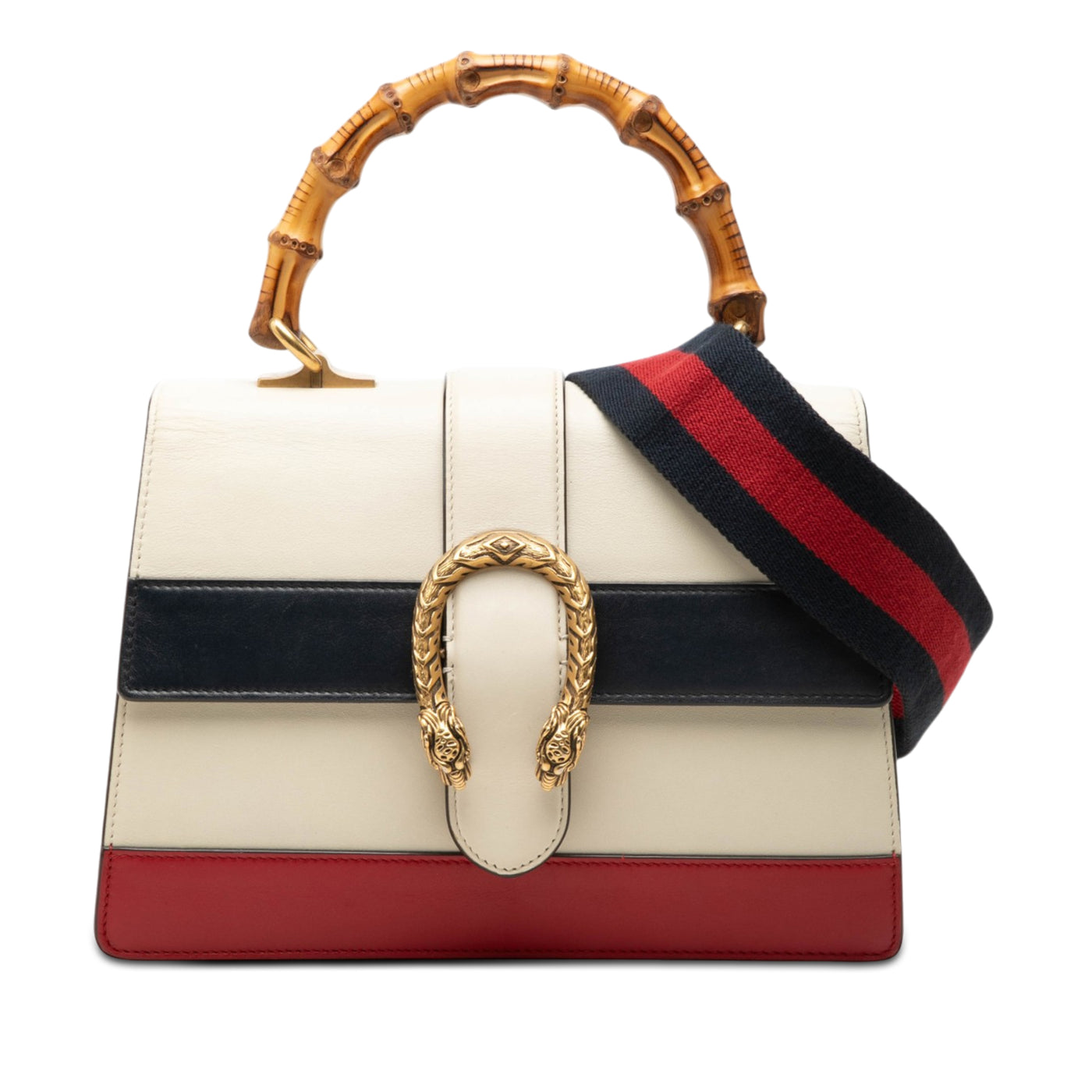 Medium Leather Bamboo Dionysus Web Satchel - Image 1