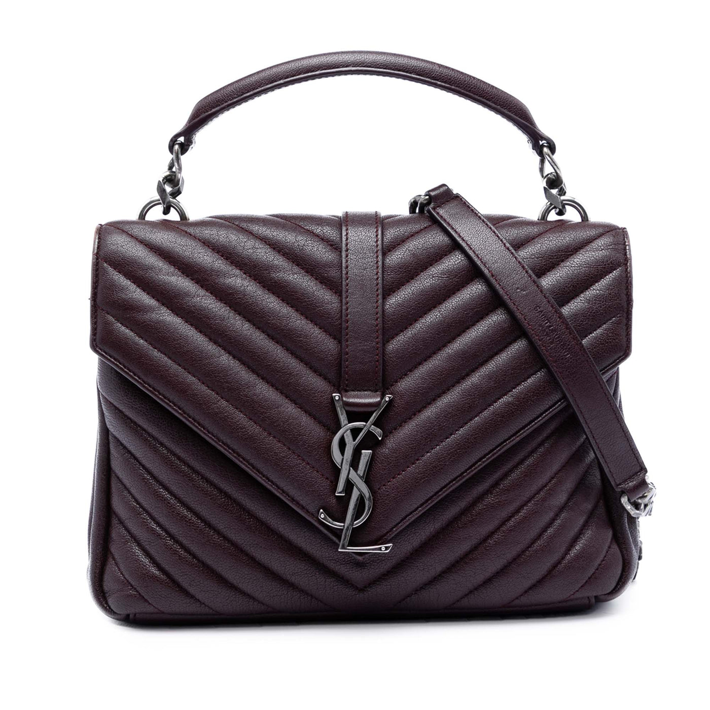 Medium Chevron Sheepskin Monogram College Satchel - Image 1