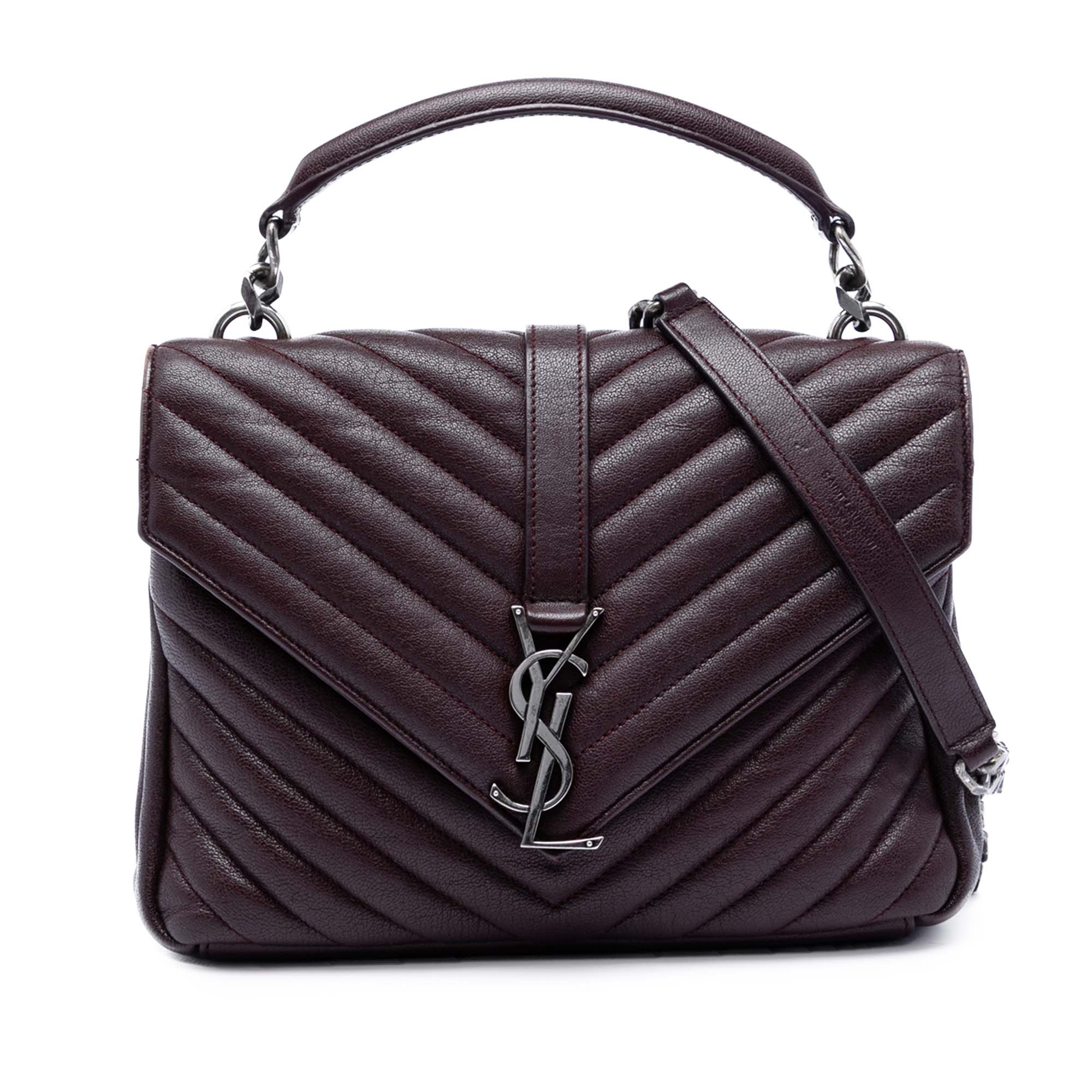 Medium Chevron Sheepskin Monogram College Satchel - Image 1