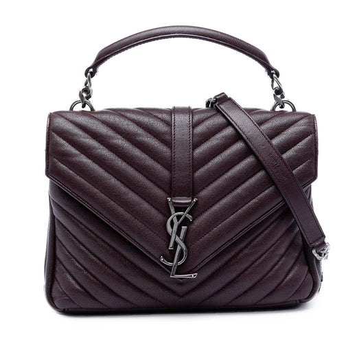 Medium Chevron Sheepskin Monogram College Satchel - Image 1