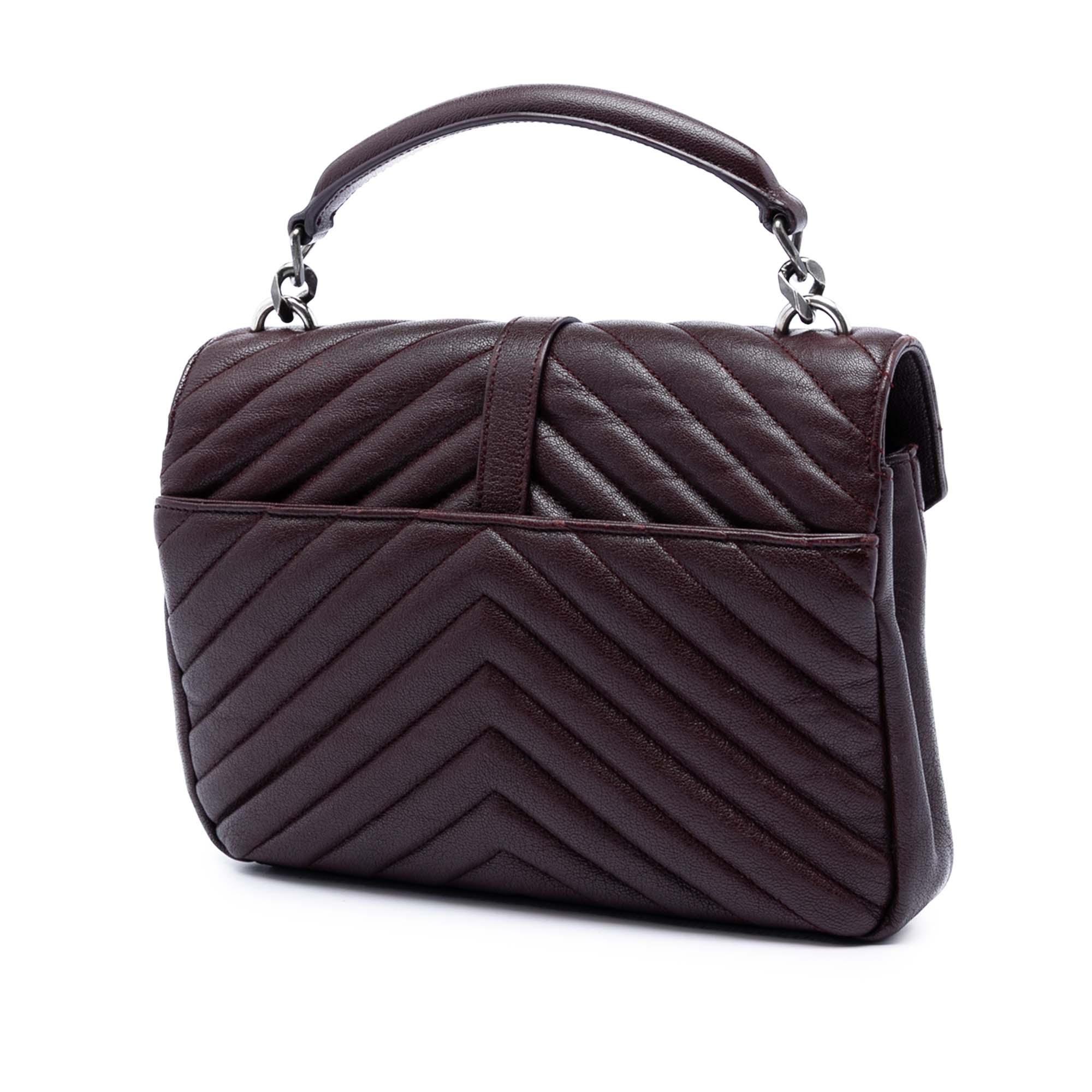 Medium Chevron Sheepskin Monogram College Satchel - Image 2