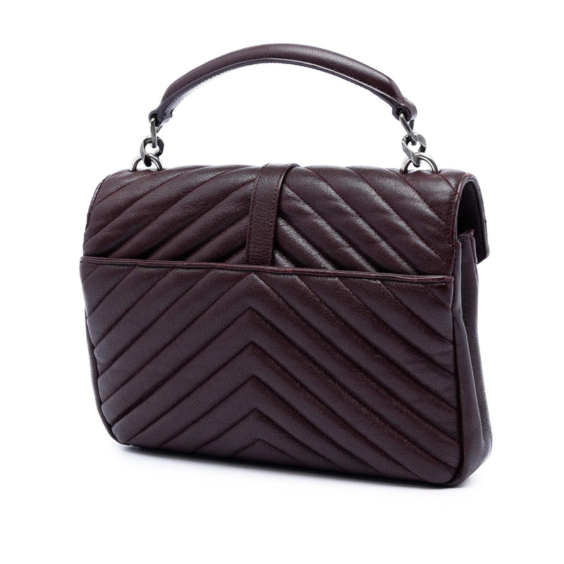Medium Chevron Sheepskin Monogram College Satchel - Image 2