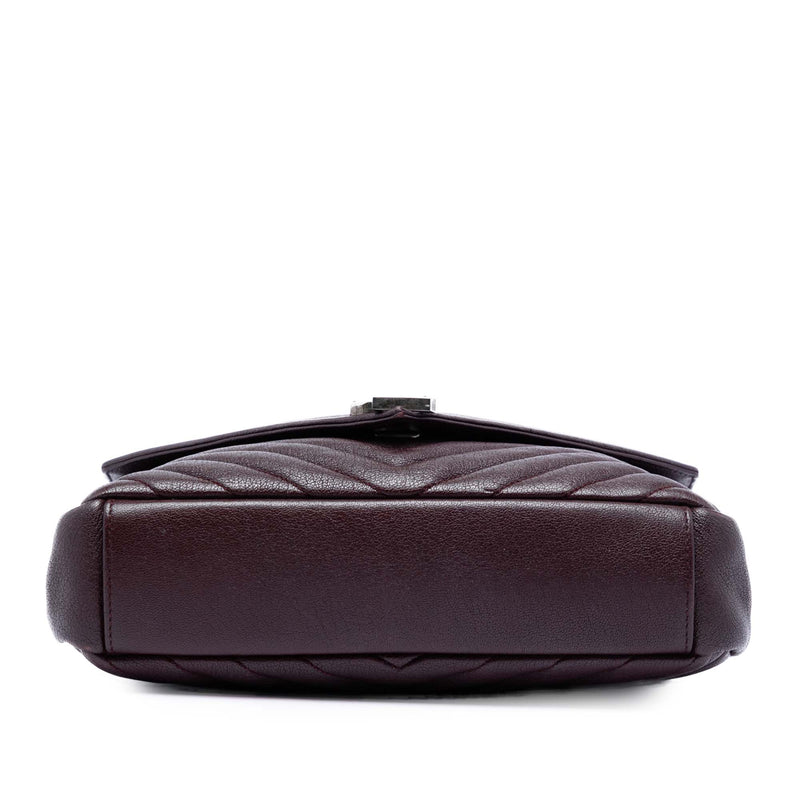 Medium Chevron Sheepskin Monogram College Satchel - Image 3
