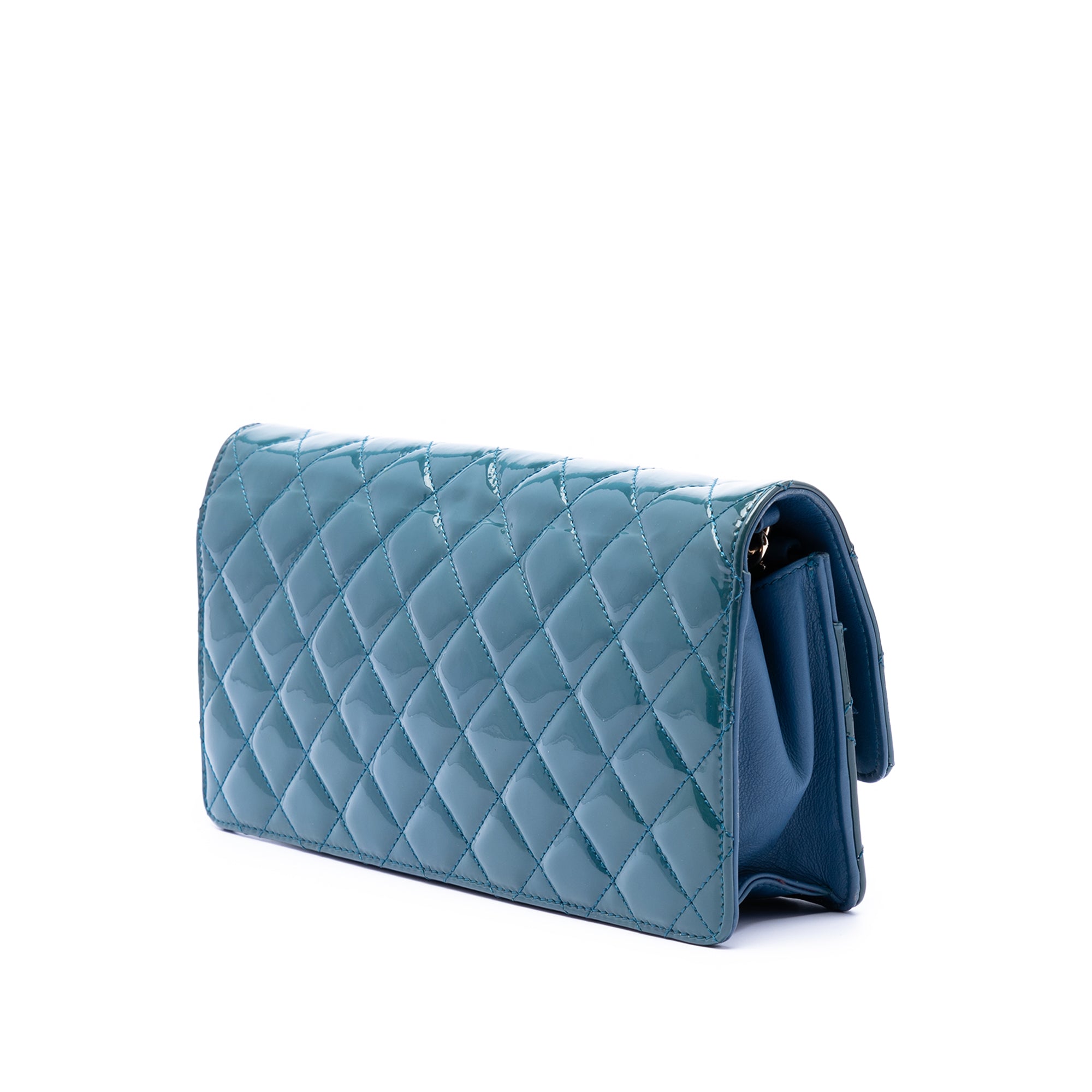 Quilted Patent Golden Class East West Wallet on Chain - Image 2