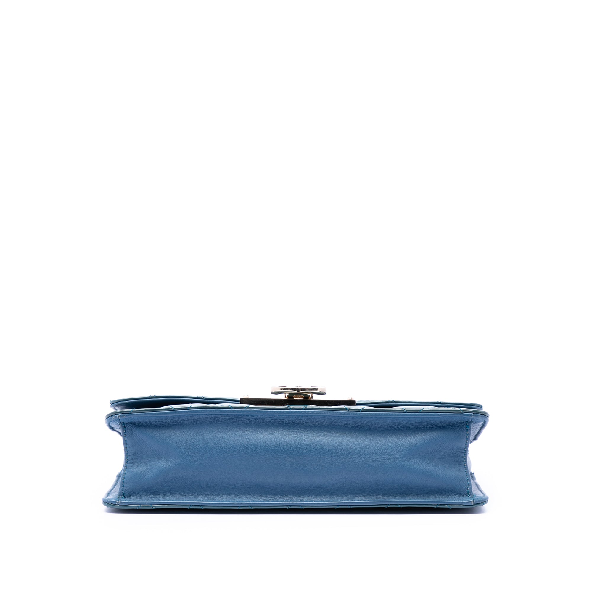 Quilted Patent Golden Class East West Wallet on Chain - Image 3