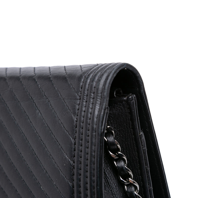 Chevron Lambskin Boy Wallet on Chain - Image 8
