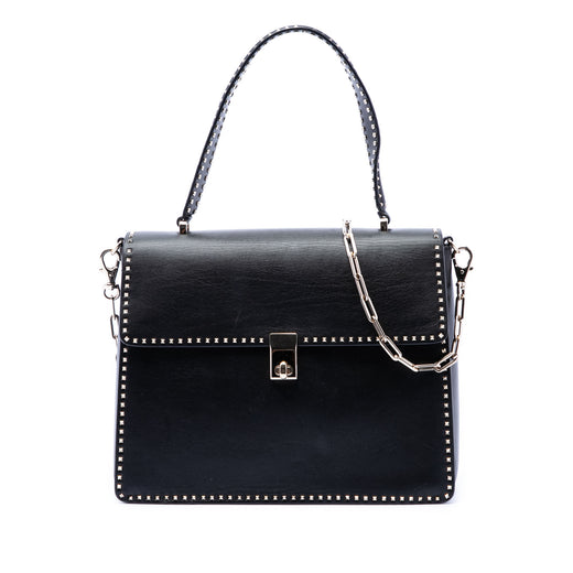 Leather Rockstud Top Handle Bag - Image 1