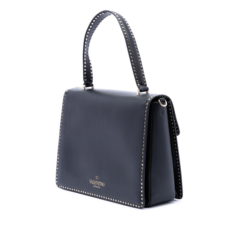 Leather Rockstud Top Handle Bag - Image 2