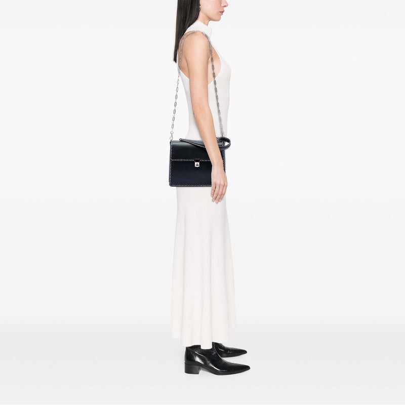 Leather Rockstud Top Handle Bag - Image 6