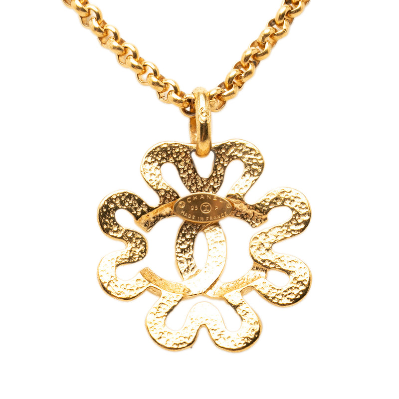 CC Gold Plated Flower Pendant Necklace - Image 2