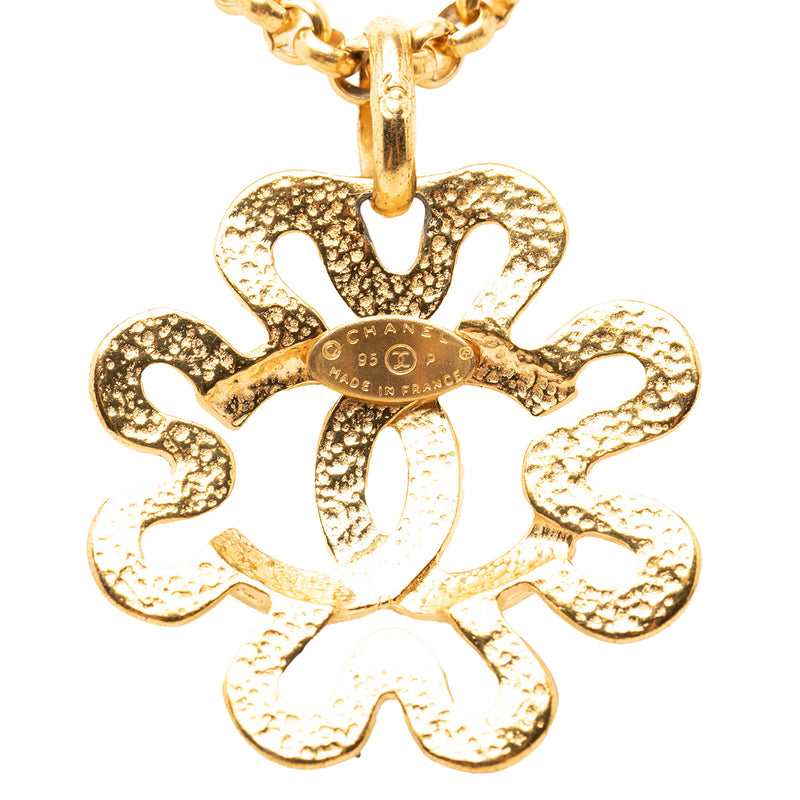 CC Gold Plated Flower Pendant Necklace - Image 3